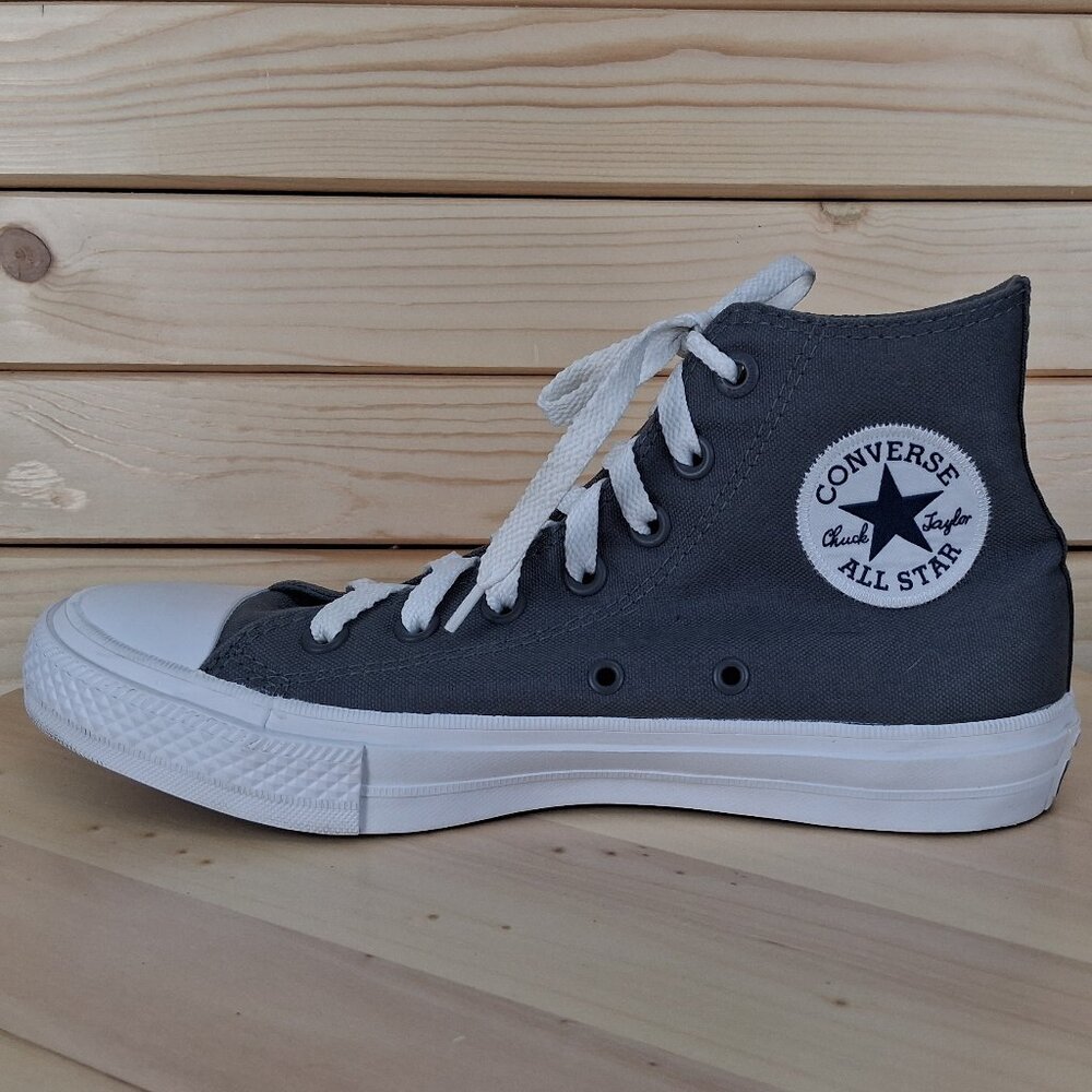 Converse Chuck Taylor All Star II Unisex Gray White Lunarlon Women's 8 High Top - Picture 6 of 12